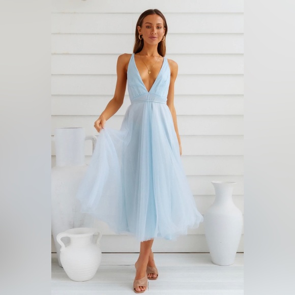 Hello Molly Dresses Hello Molly Summer Cinderella Midi Dress Blue